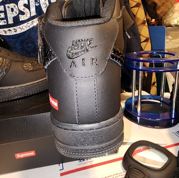 NWB Custom Supreme  AF1'S with Dior & Black Stones. 10.5 - Picture 5 of 7